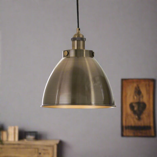 Franklin Antique Brass Industrial Pendant Ceiling Light  Small