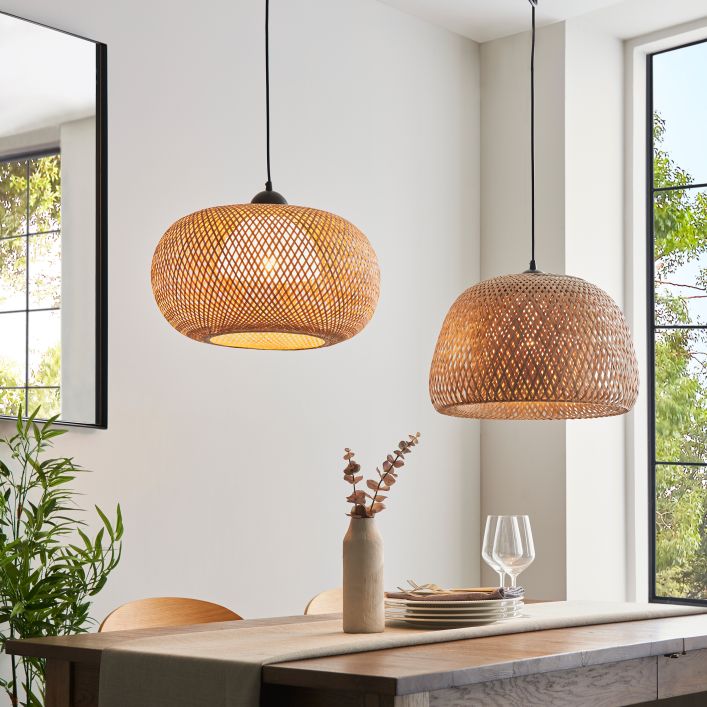 Natural Bali Rattan Dome Ceiling Pendant Light