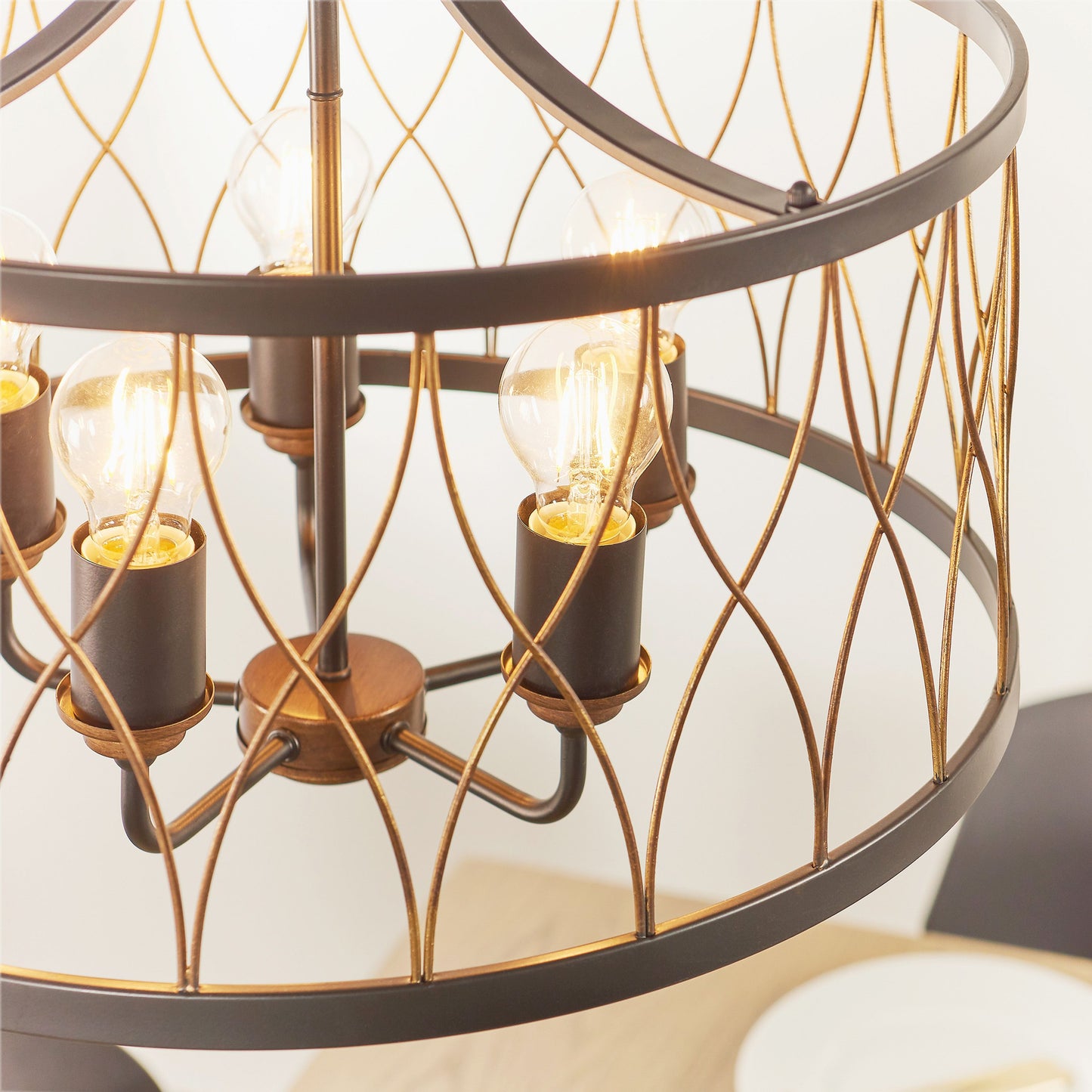 Heston Gothic Black & Bronze Metal Pendant Ceiling Light