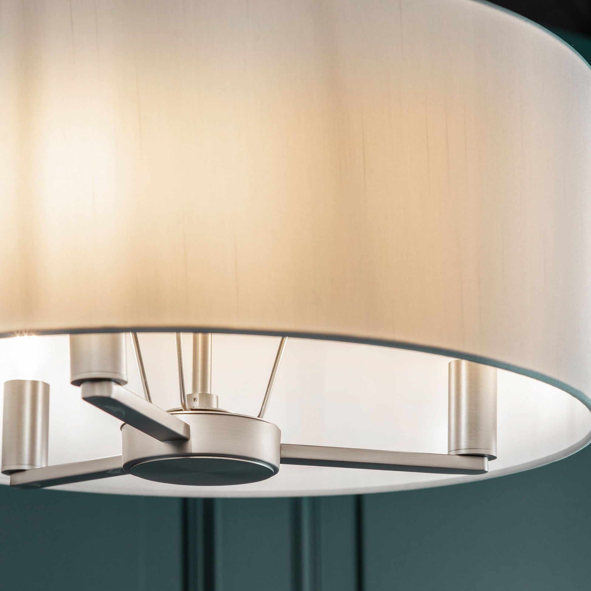 Daley Nickel Single Pendant Ceiling Light With White Shade
