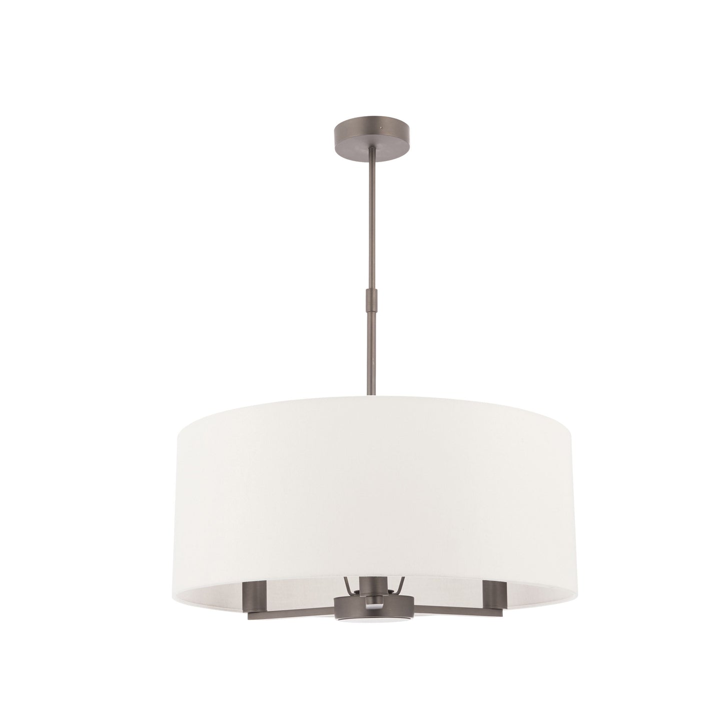 Contemporary Nickel Single Pendant Ceiling Light With White Shade