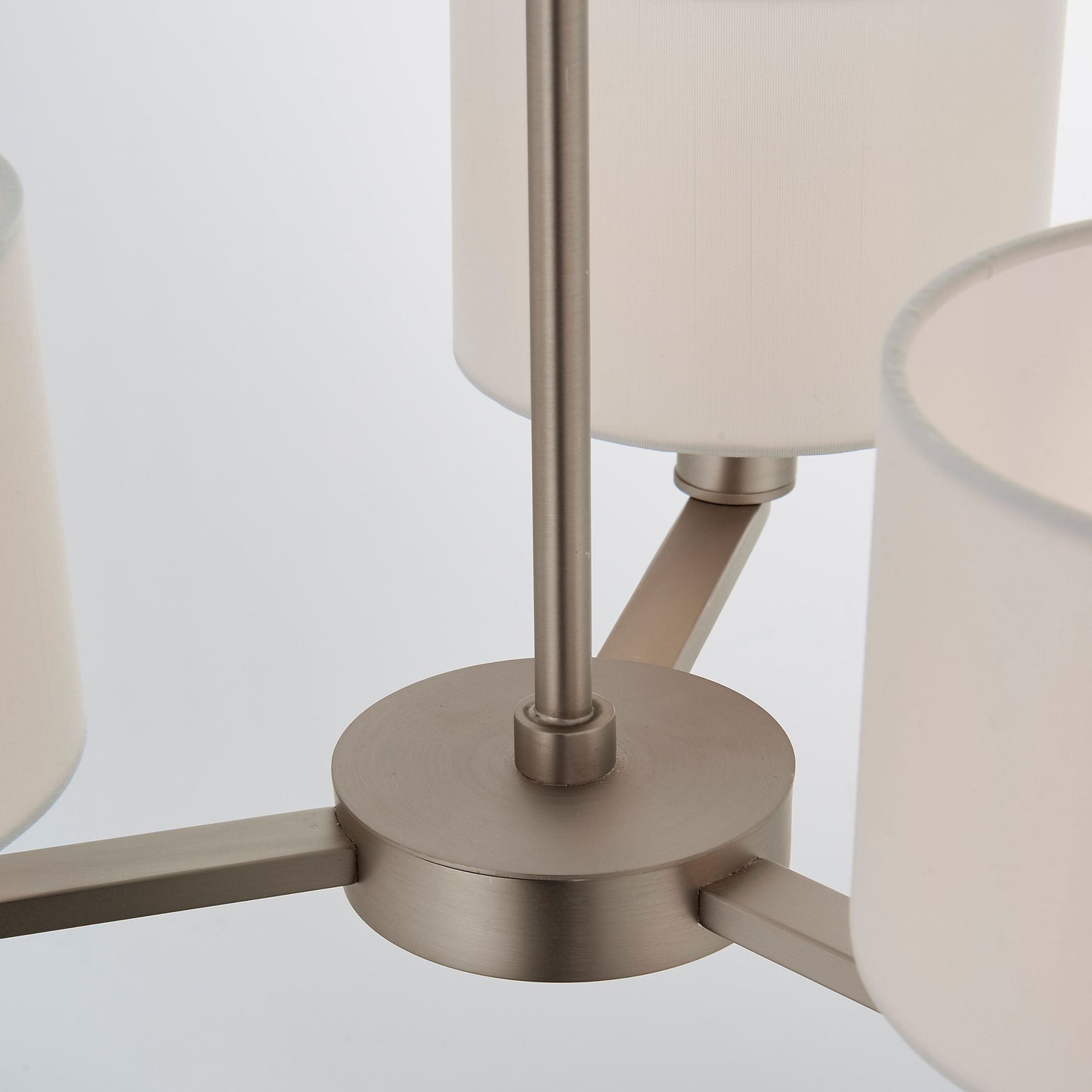 Daley Nickel 3 Pendant Ceiling Light With White Shades