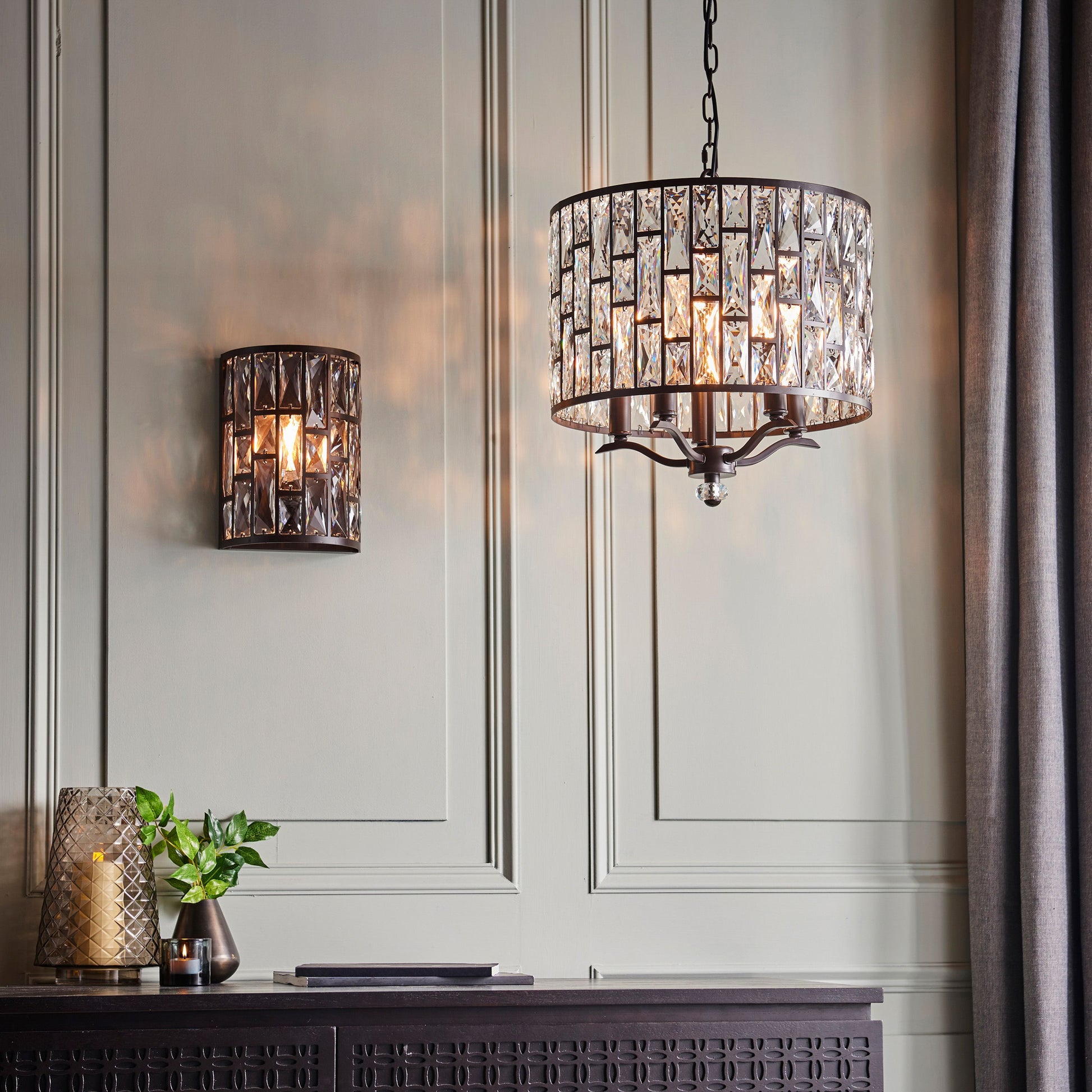 Belle 8Light Pendant with Clear Crystal Accents