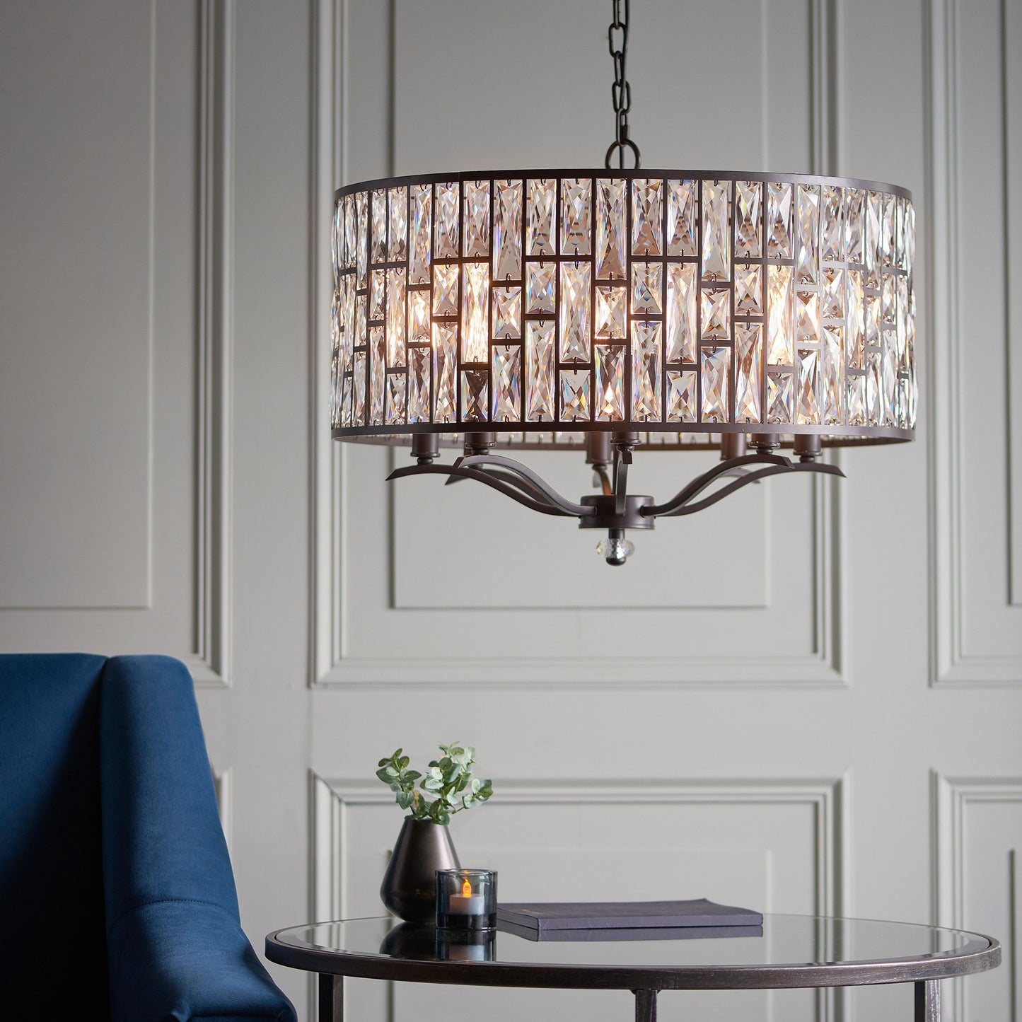 Belle 8-Light Pendant with Clear Crystal Accents