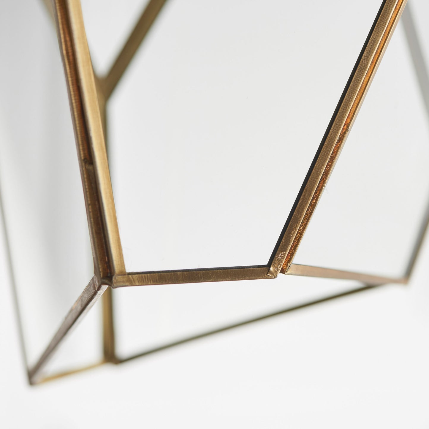Contemporary Angular Pendant Light with Antique Brass Trim