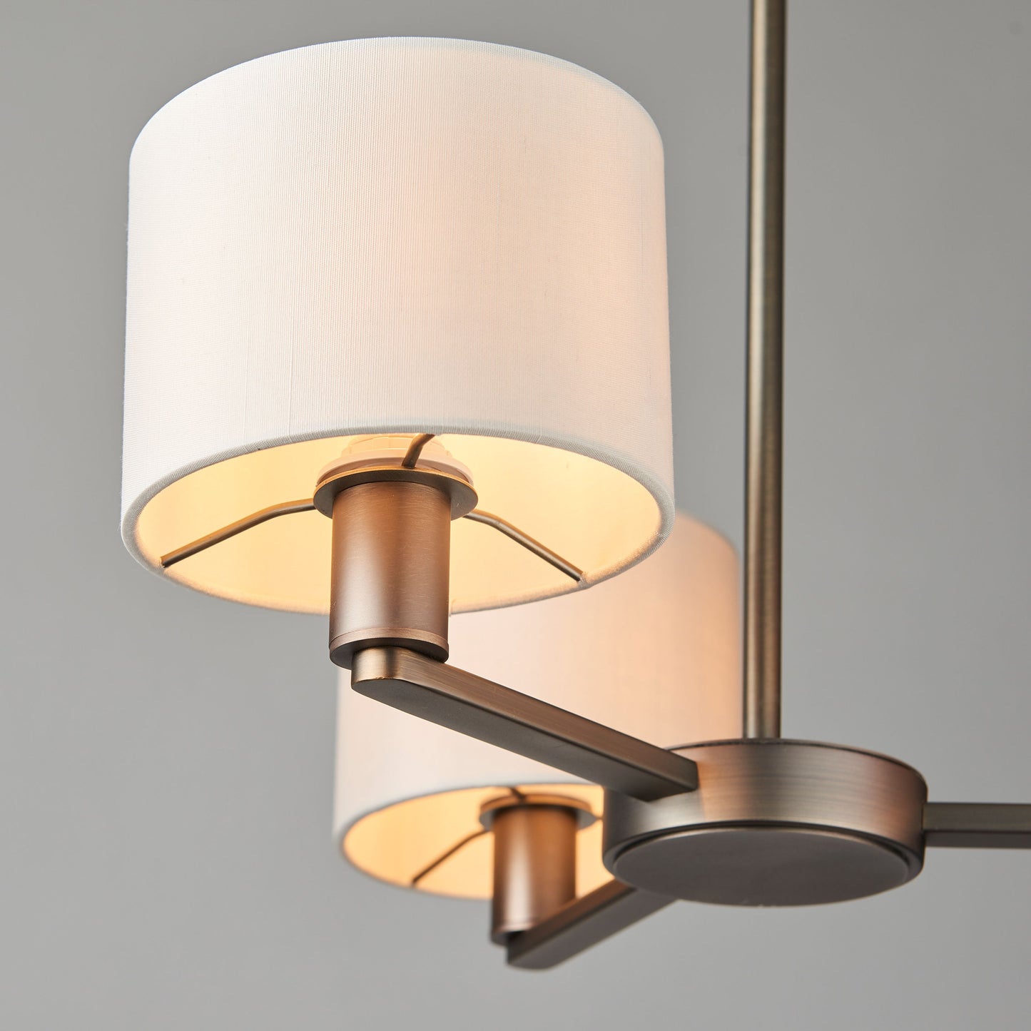 Daley Bronze 3 Pendant Ceiling Light With Off White Shades