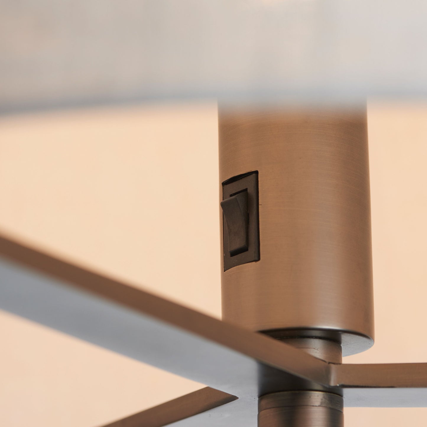 Elegant Brushed Bronze Floor Lamp – Natural Fabric Shade