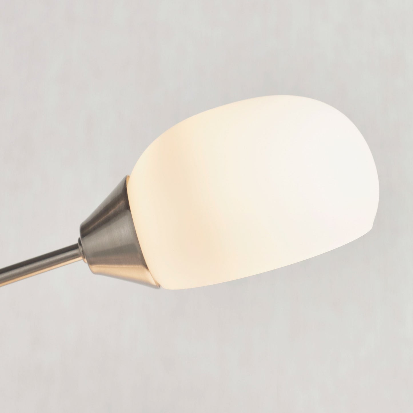 Modern Brushed Nickel Adjustable 3 Arm Floor Lamp with White Glass Shade