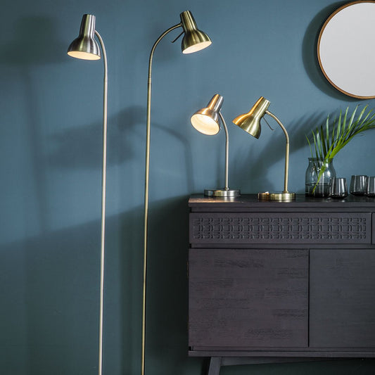 Modern Nickel Floor Lamp with Gloss White Adjustable Shade – EnergyEfficient LED Lighting  