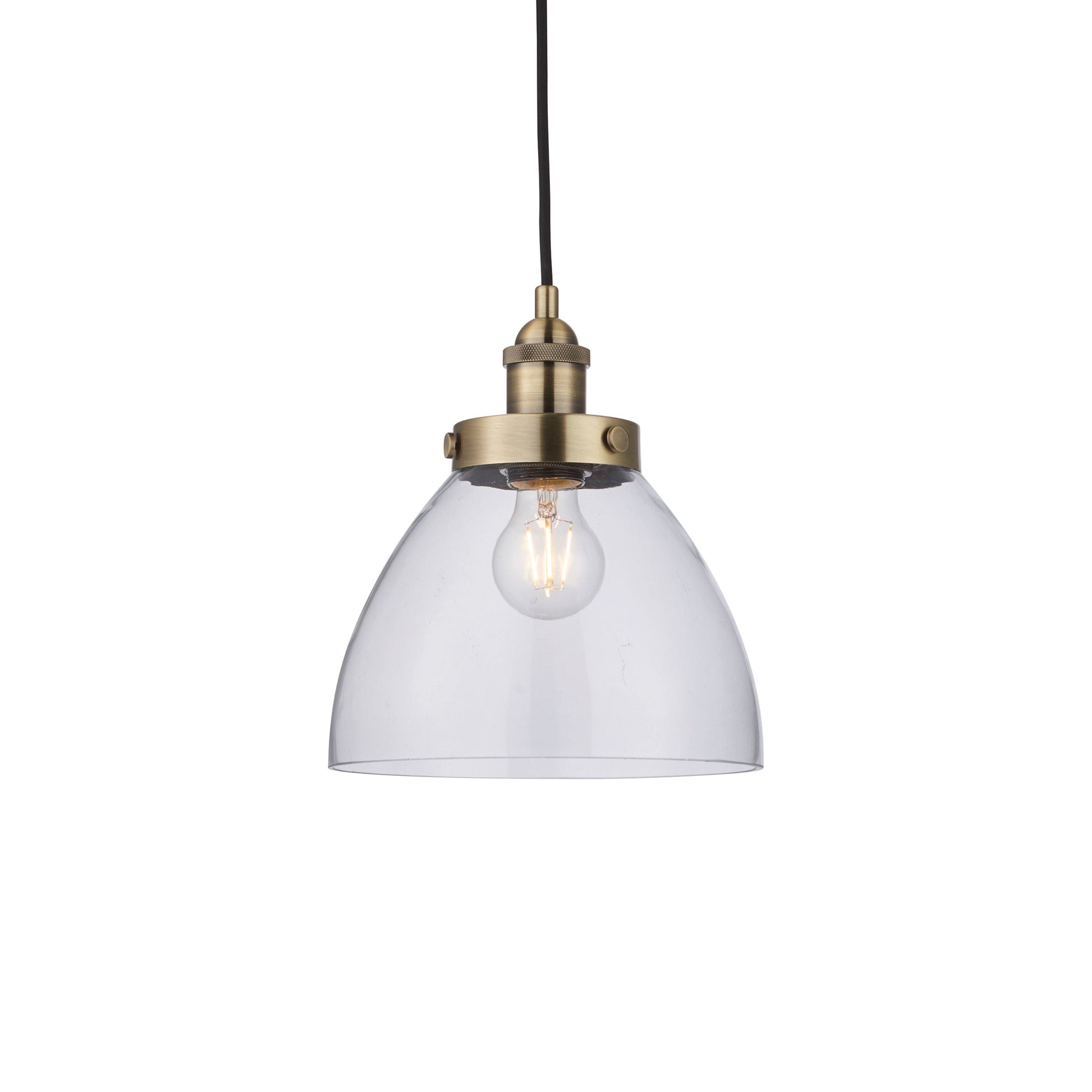 Hansen Pendant Light in Antique brass / clear