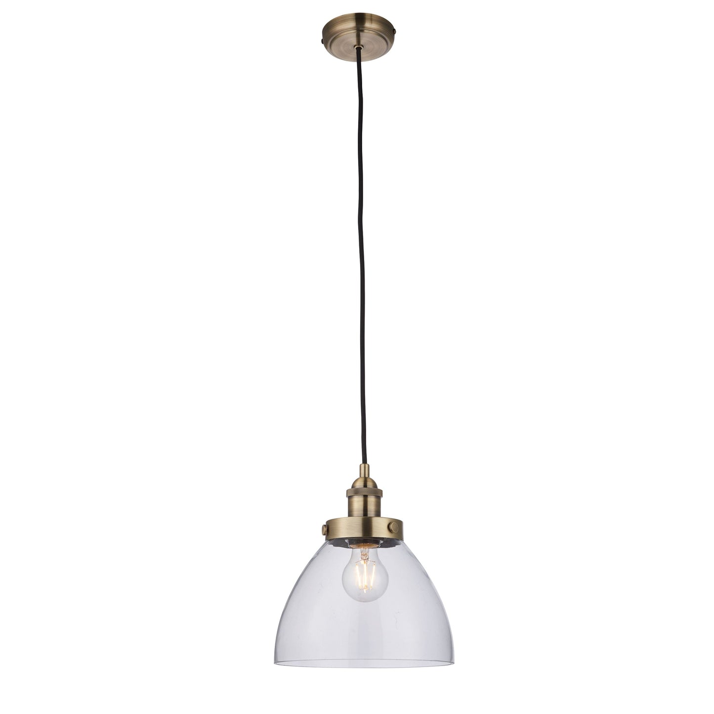 Hansen Pendant Light in Antique brass / clear