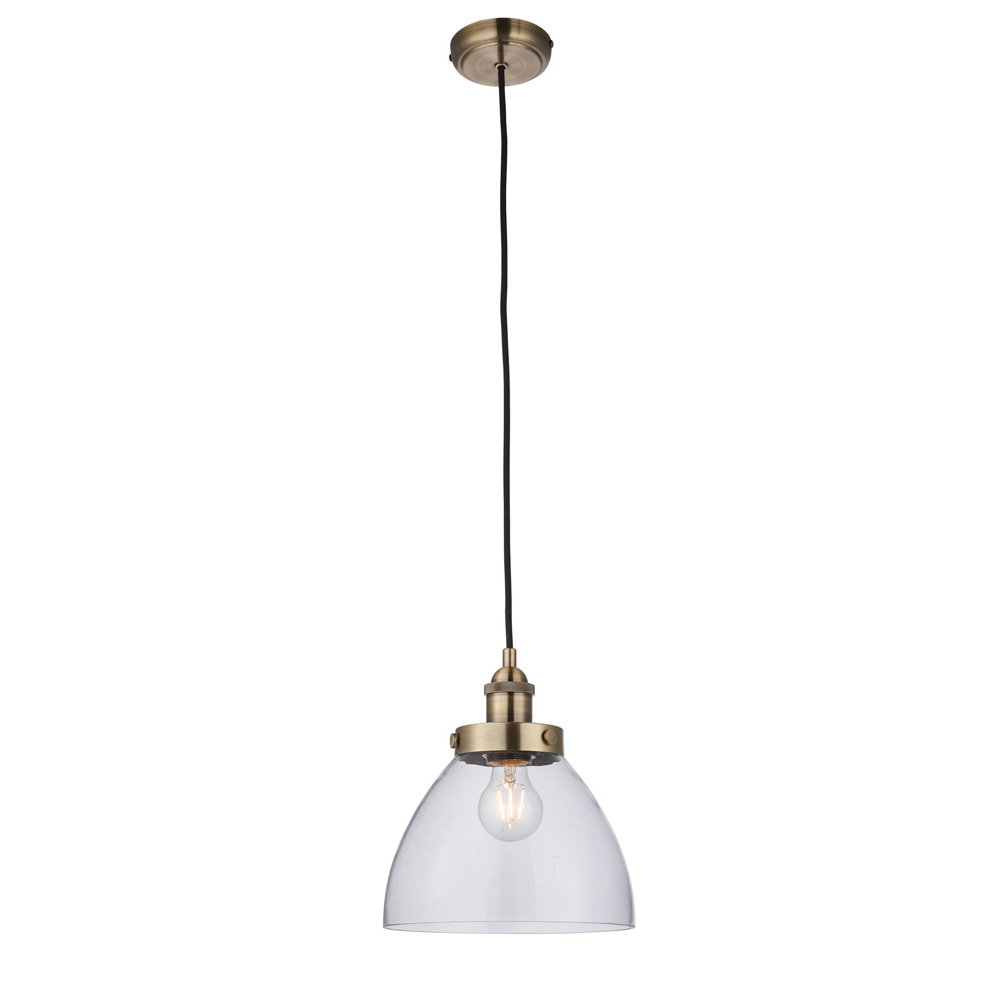 Hansen Pendant Light in Antique brass / clear