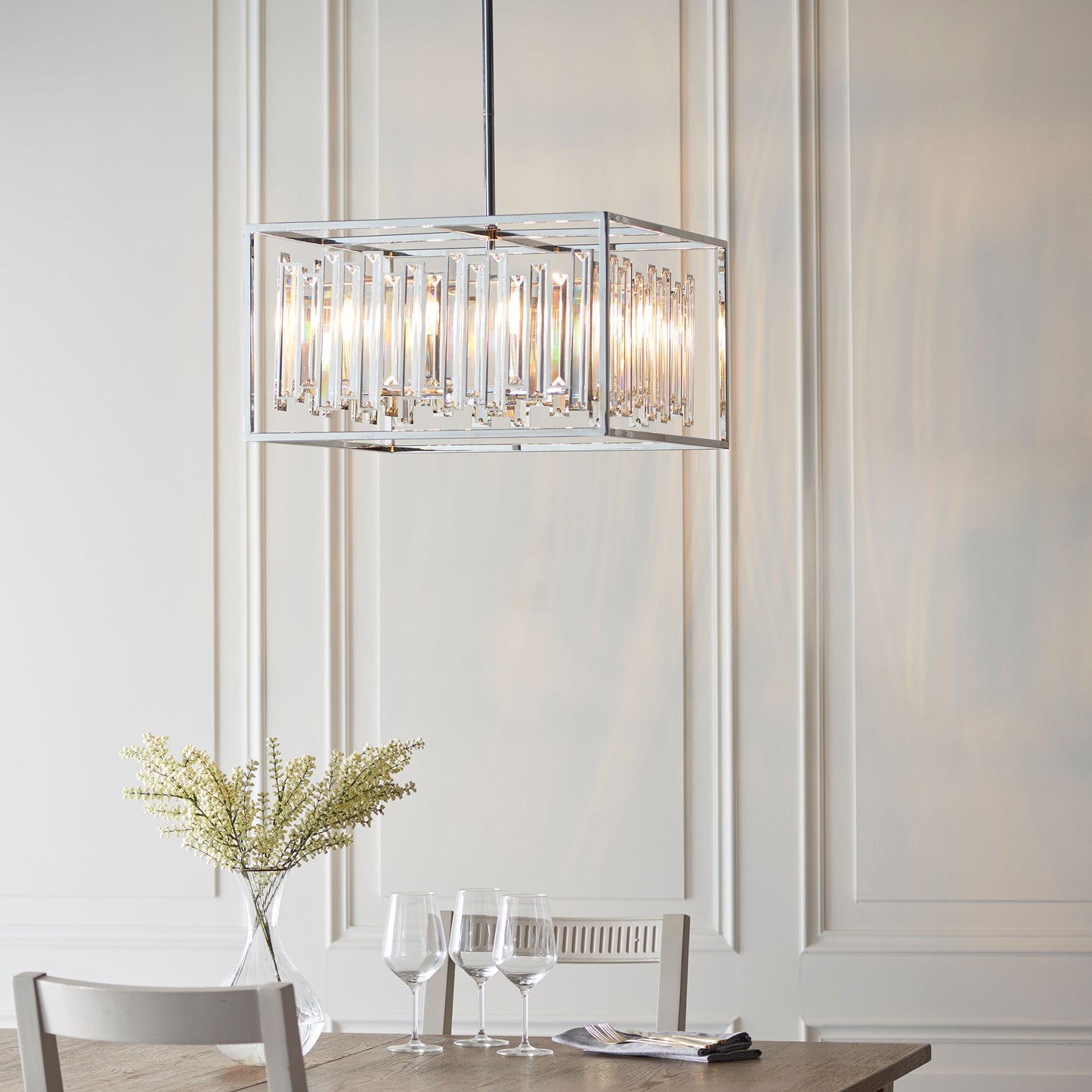 Acadia Luxury Chrome & Glass Ceiling Pendant