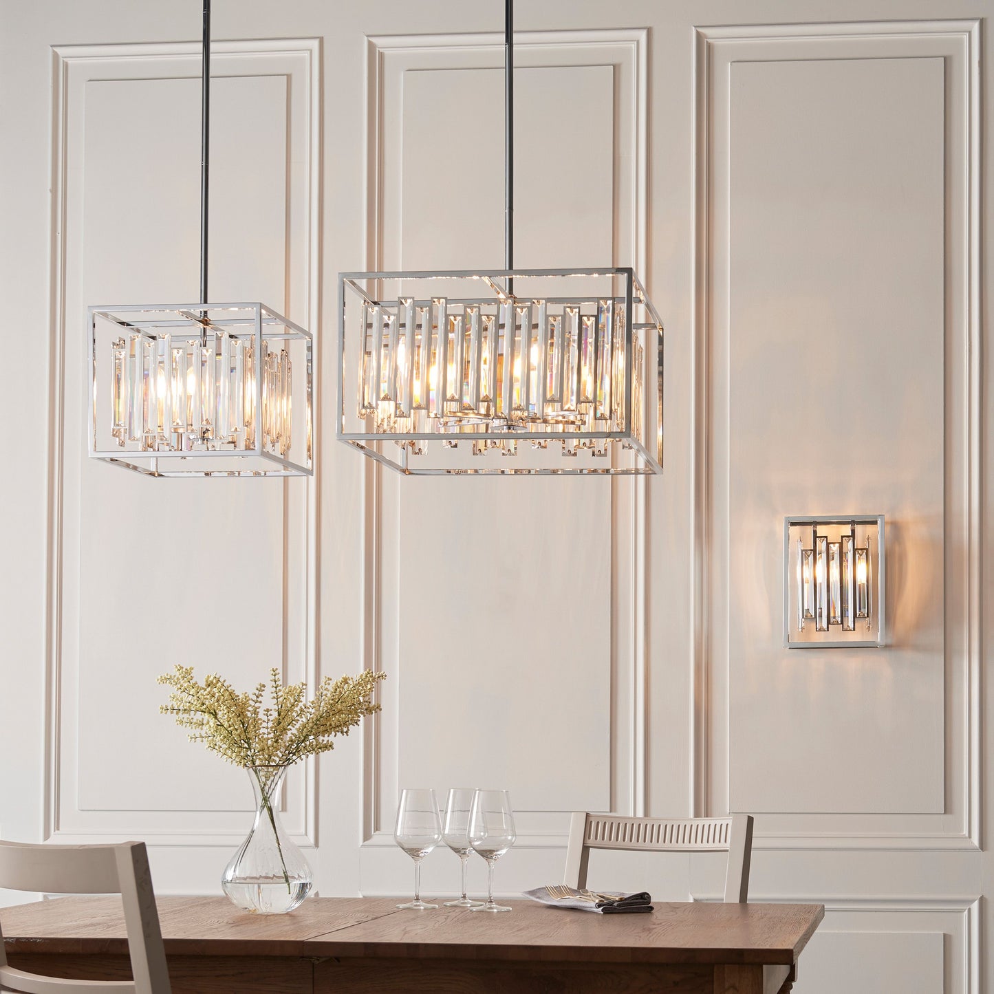 Acadia Luxury Chrome & Glass Ceiling Pendant