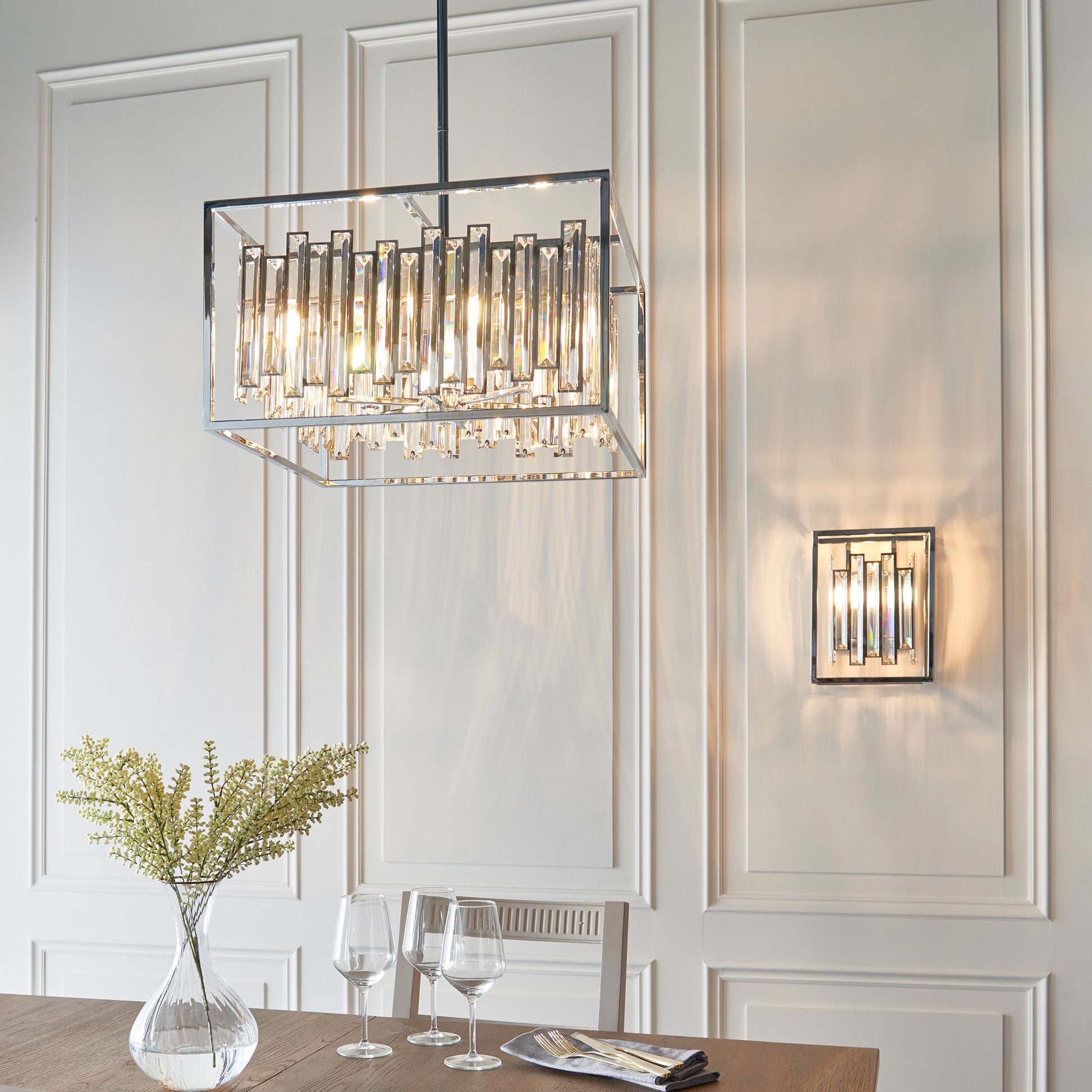 Acadia Silver & Glass Pendant Light