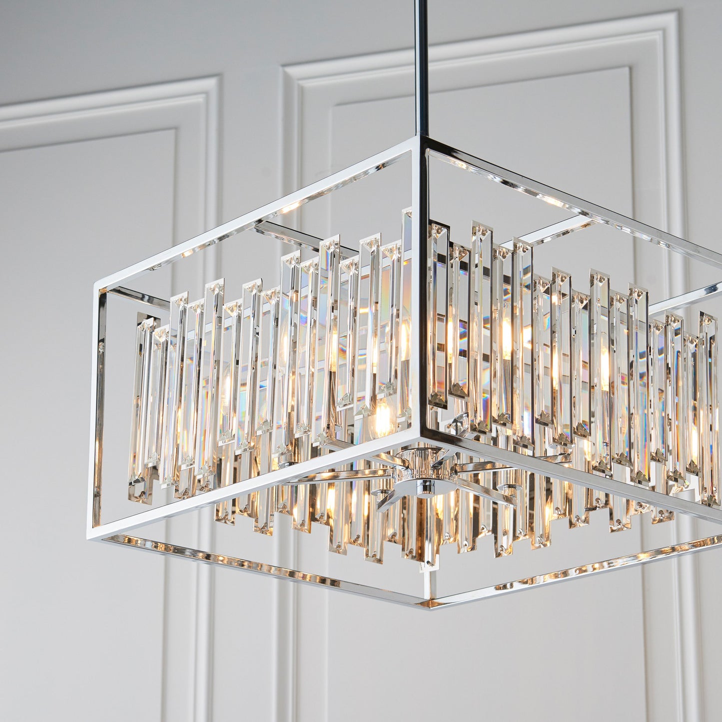 Acadia Luxury Chrome & Glass Ceiling Pendant