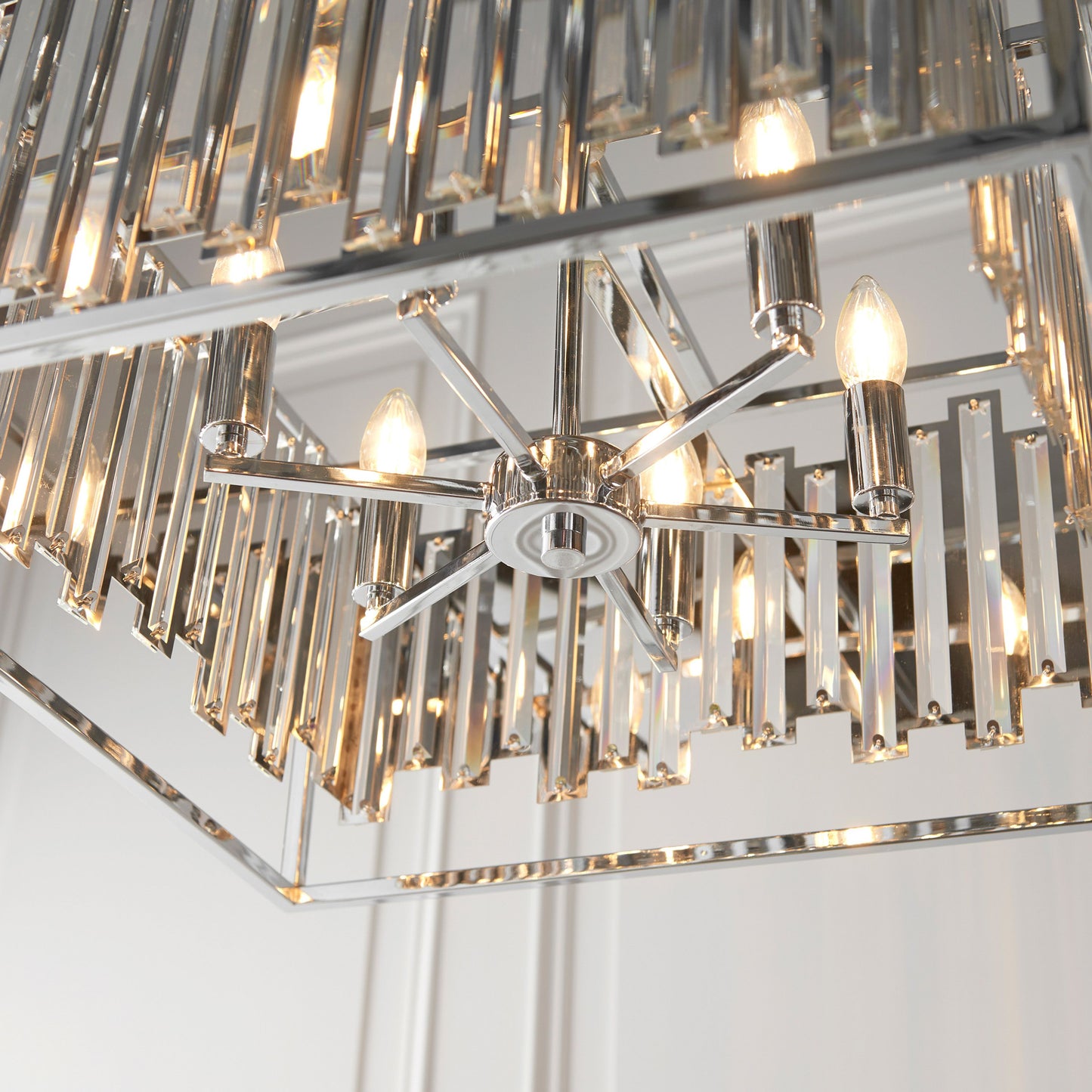 Acadia Luxury Chrome & Glass Ceiling Pendant