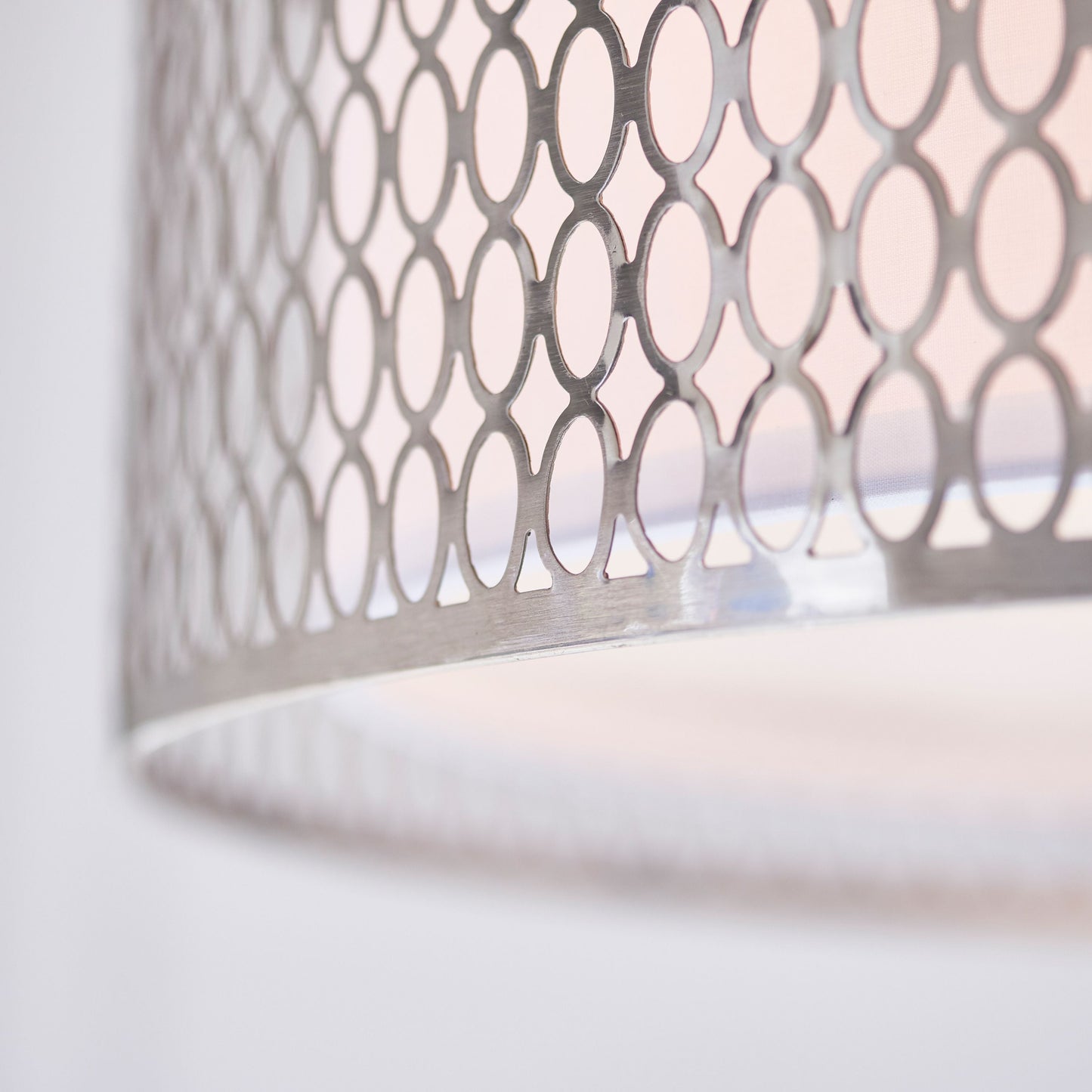 Cordero Ceiling Light Pendant in Satin Nickel & White