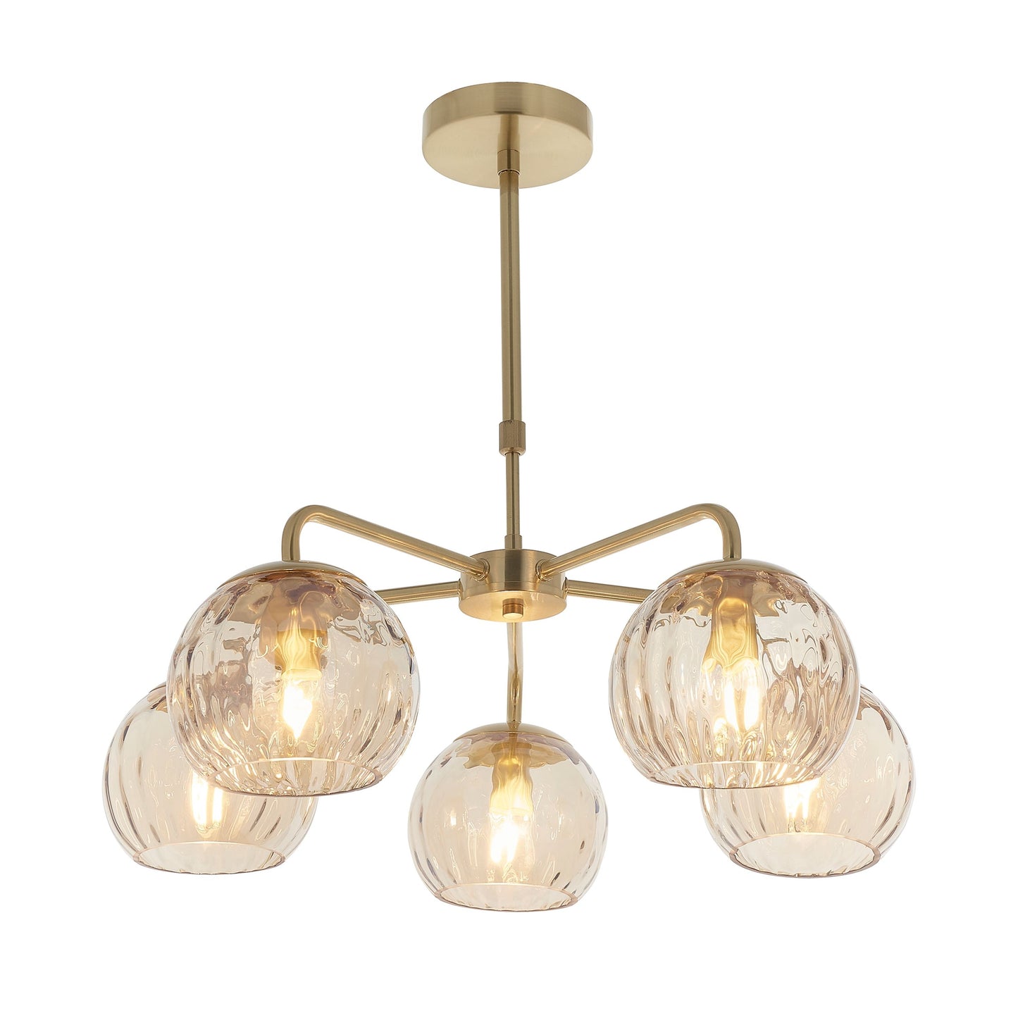 Dimple Ceiling Light Pendant in Brushed Brass & Glass