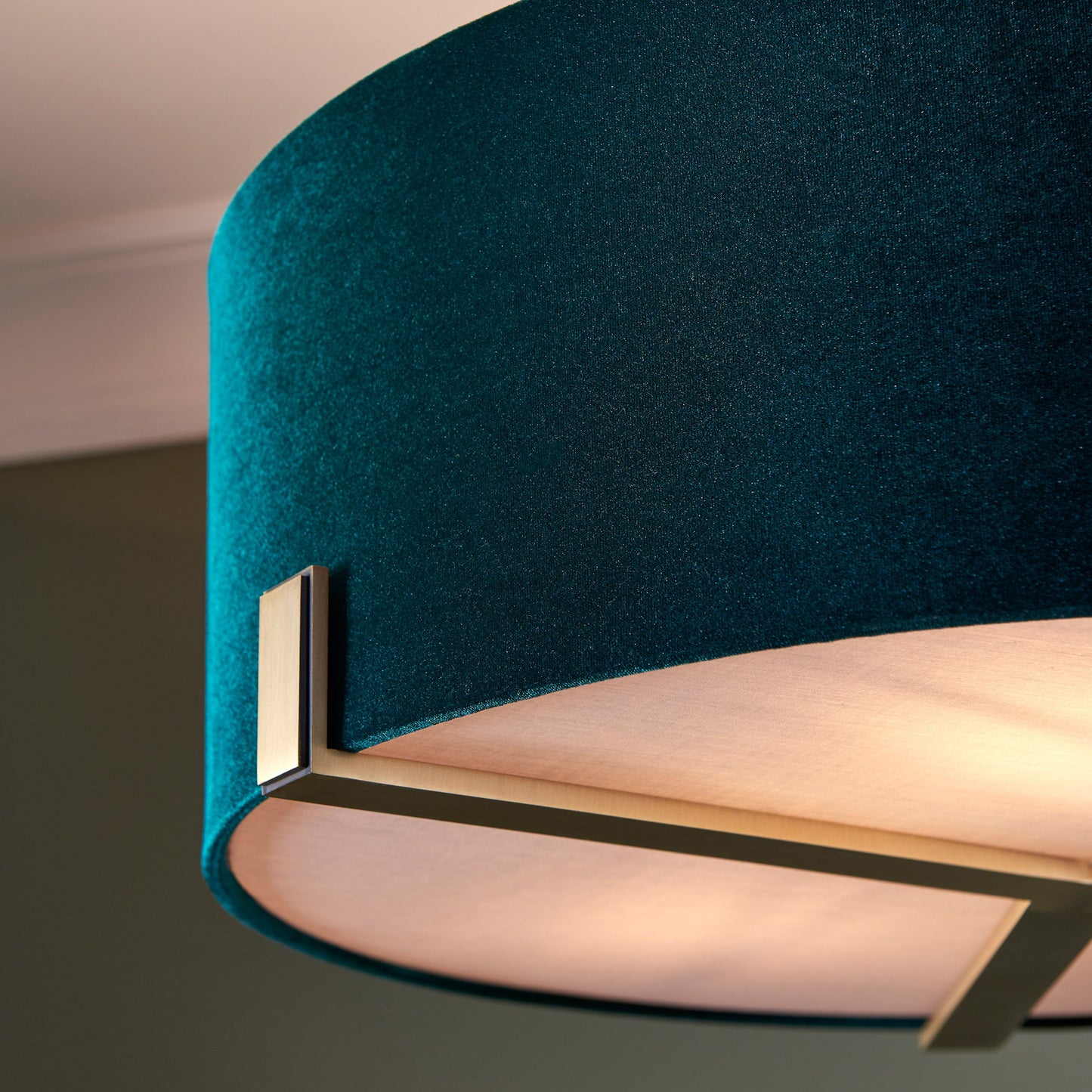 Hayfield Gold Ceiling Light Pendant with Emerald Green Shade