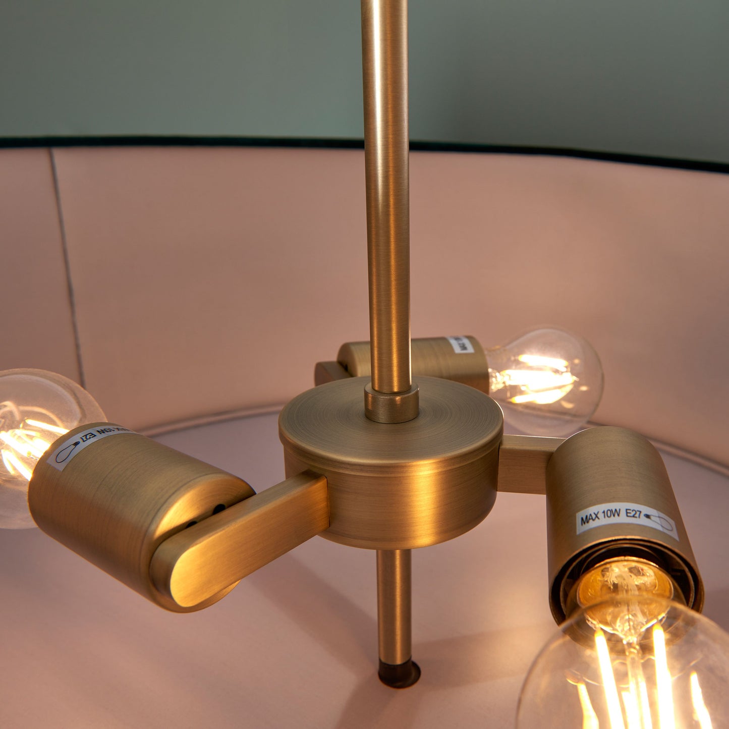 Hayfield Gold Ceiling Light Pendant with Emerald Green Shade