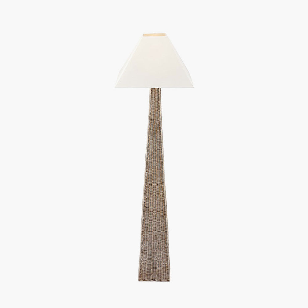 Rustic Natural Rattan Floor Lamp Base – Handwoven