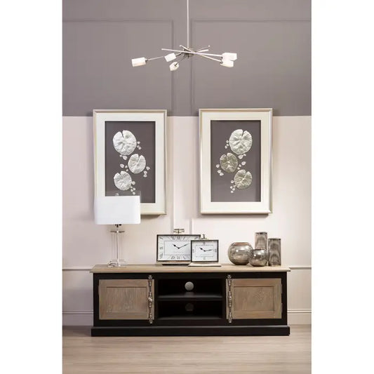 Kensington Townhouse Metal & Wood Media Unit In Grey
