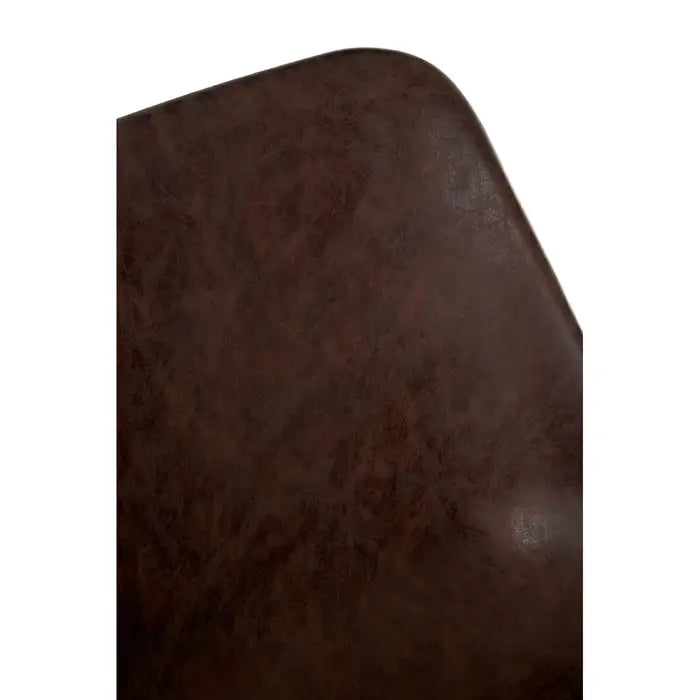 Elegant Brown Leather Bar Stool – Metal Frame & Minimalist Design