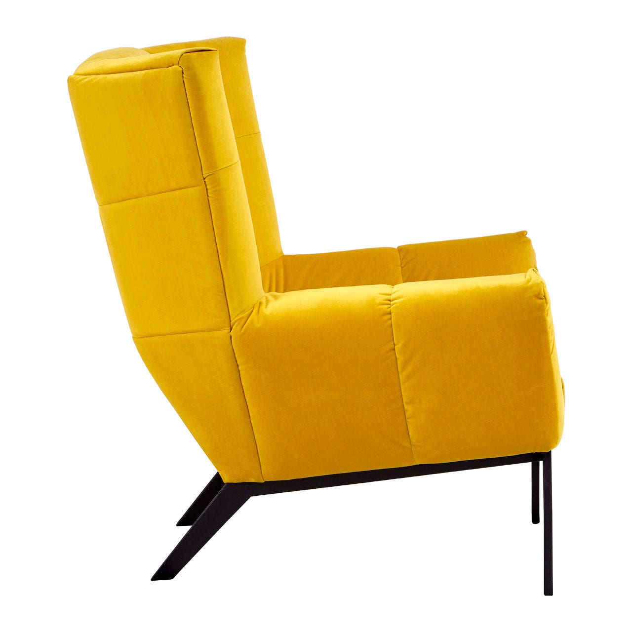 Bella Yellow Fabric Armchair     