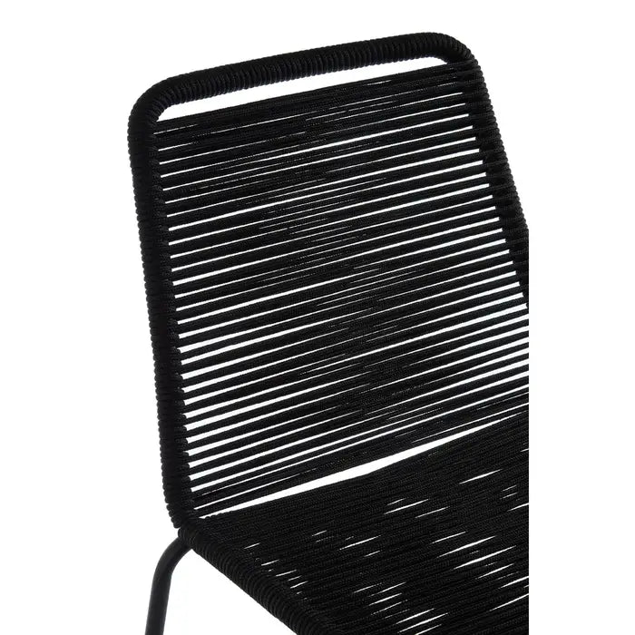 Modern Black Rope Bar Stool – Sleek Design & Durable Iron Frame