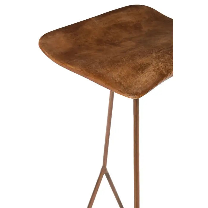 Elegant Brown Leather & Iron Bar Stool – Sleek Modern Design