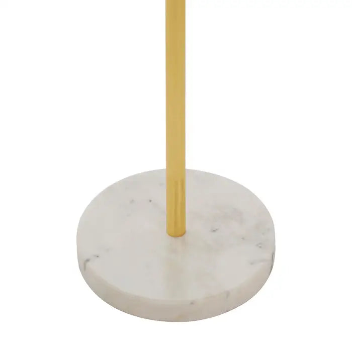 Refined Gold Glass-Top Side Table – Elegant Aluminium & Marble Base