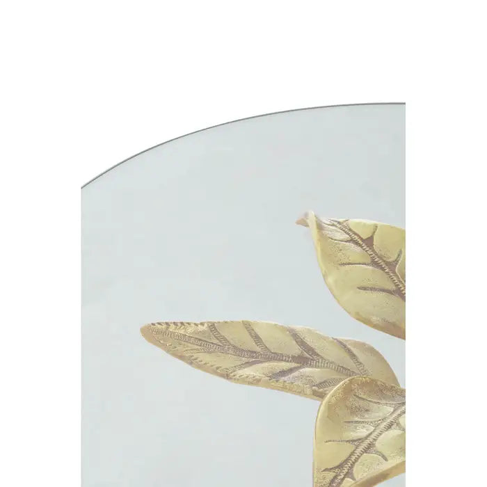 Refined Gold Glass-Top Side Table – Elegant Aluminium & Marble Base