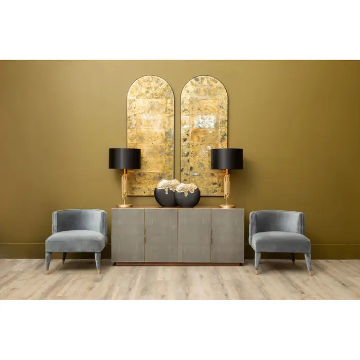 Sophisticated Grey Velvet Accent Chair – Modern Tufted Back with Gold Tipped Legs