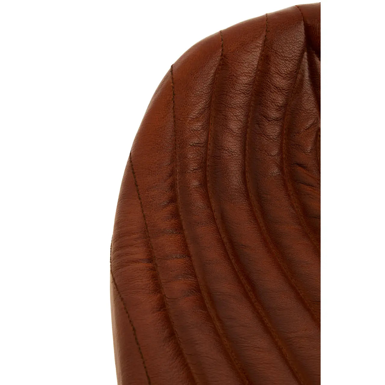 Elegant Brown Leather Bar Stool – Black Iron Frame & Contemporary Design