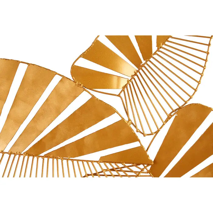 Zania Warm Gold Finish Leaf Art