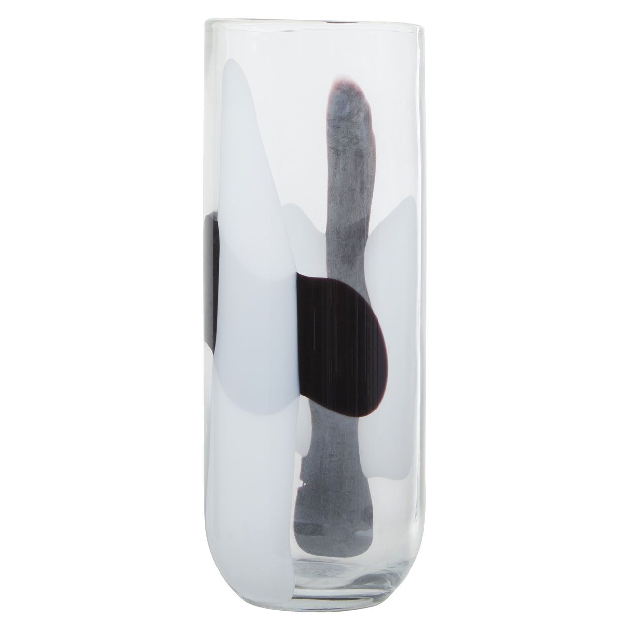Hania Black & White Glass Vase -  -  