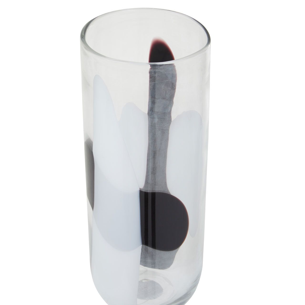 Hania Black & White Glass Vase -  -  