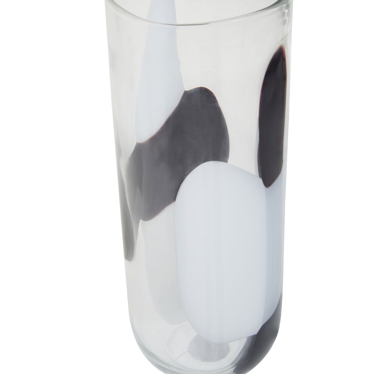 Hania Black & White Glass Vase -  -  