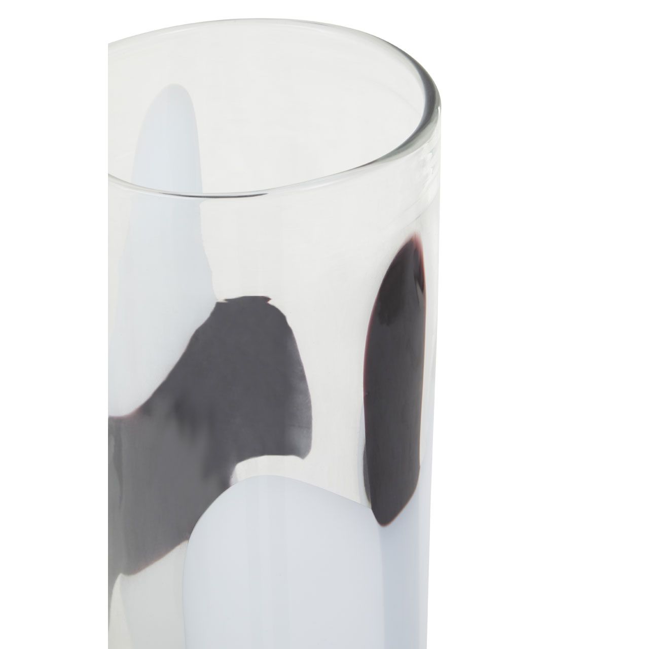 Hania Black & White Glass Vase -  -  