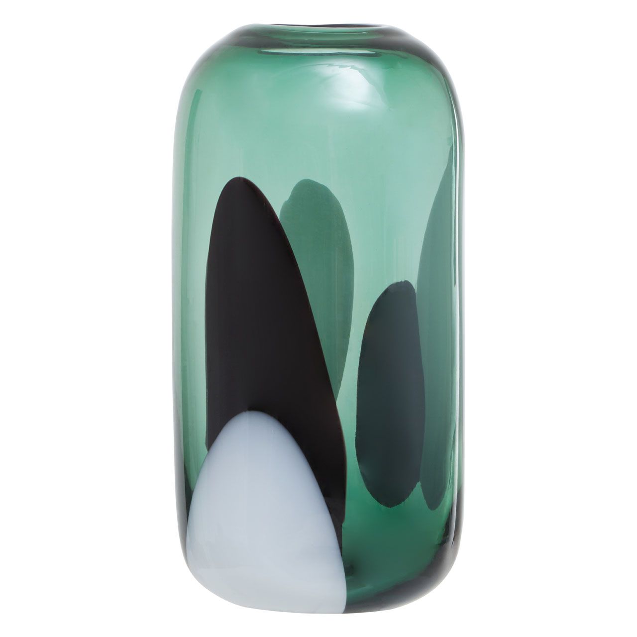Hania Green,Black & White Glass Vase -  -  