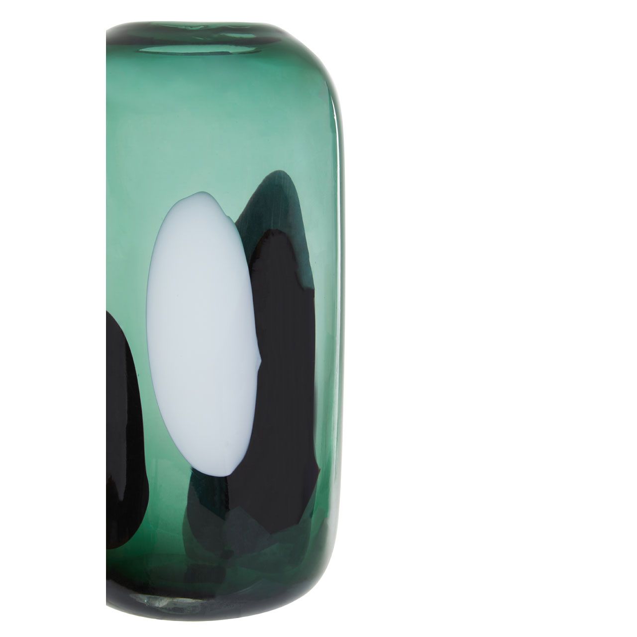 Hania Green,Black & White Glass Vase -  -  