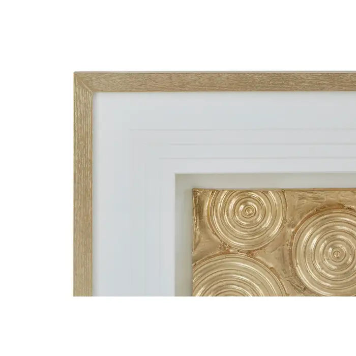 Sophisticated Golden Swirl Wall Art – Cream Frame & Glass Finish