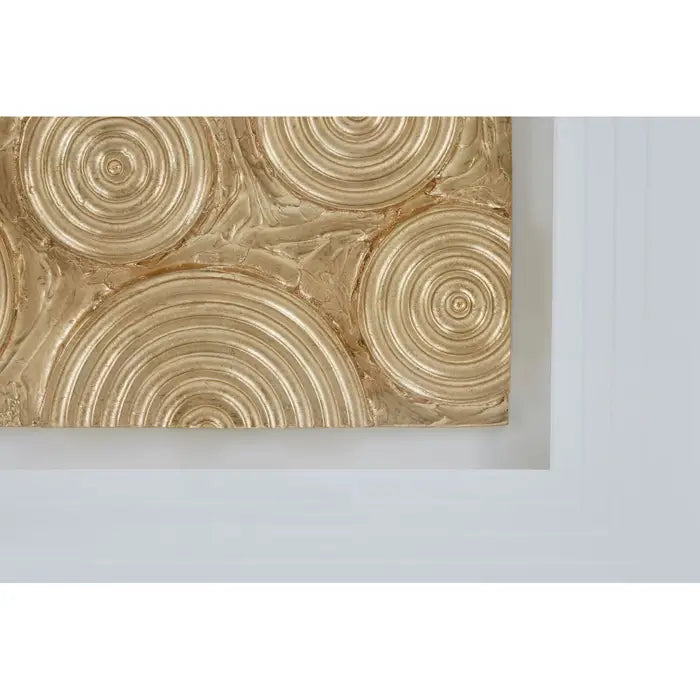 Sophisticated Golden Swirl Wall Art – Cream Frame & Glass Finish