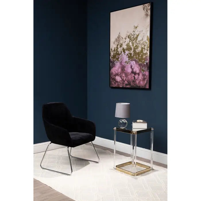 Elegant Cream & Gold Floral Abstract Wall Art – Wooden Frame  
