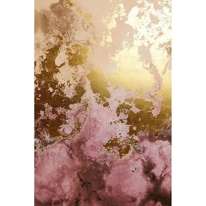 Elegant Cream & Gold Floral Abstract Wall Art – Wooden Frame