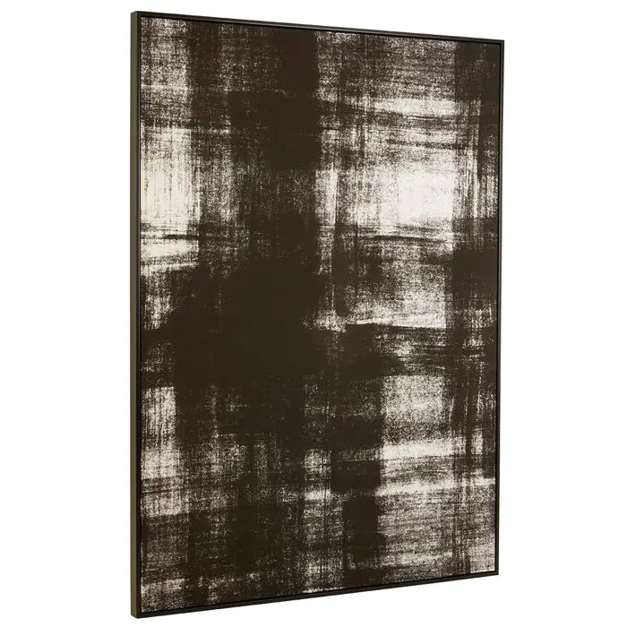 Bold Abstract Black & White Wall Art – Canvas with Textured Design