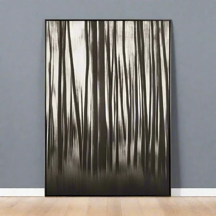 Modern Black Polystyrene Wall Art – Abstract Forest Design & Assembled Finish  