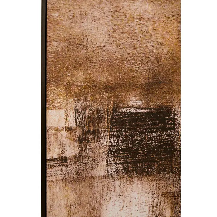 Refined Natural Abstract Wall Art – Wooden Frame & Textured Design