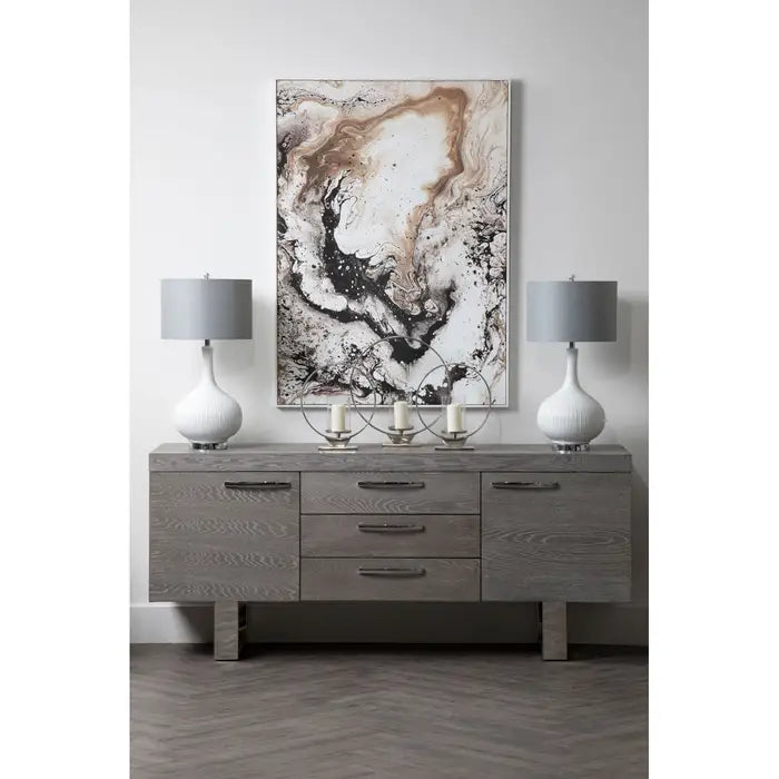 Elegant Natural MarbleEffect Abstract Wall Art – Pinewood Frame & Textured Finish  